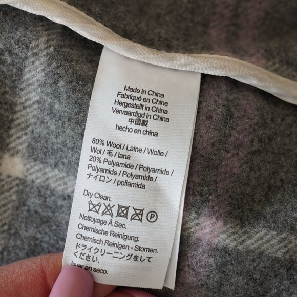 J.Crew Wool Blend Plaid Shacket Jacket Gray Purple‎ Size Small - Picture 7 of 10